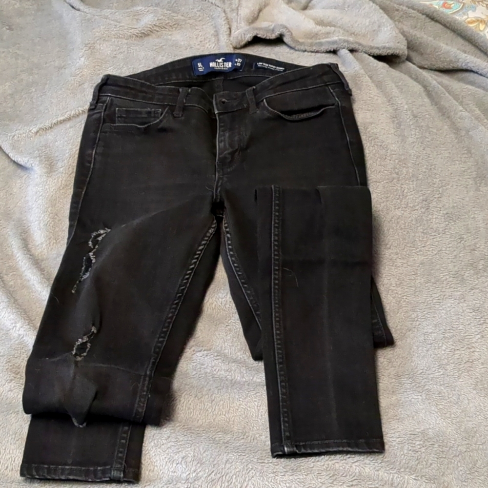 Hollister low rise super skinny size 5L black